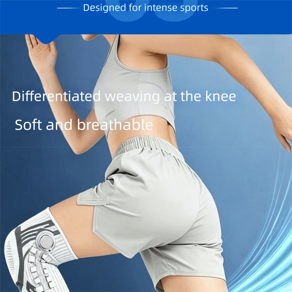 Professional Adjustable Knob knee pads Elastic Thin Sports Knee Brace Non-Slip Spring Support Shin Defender Basketball