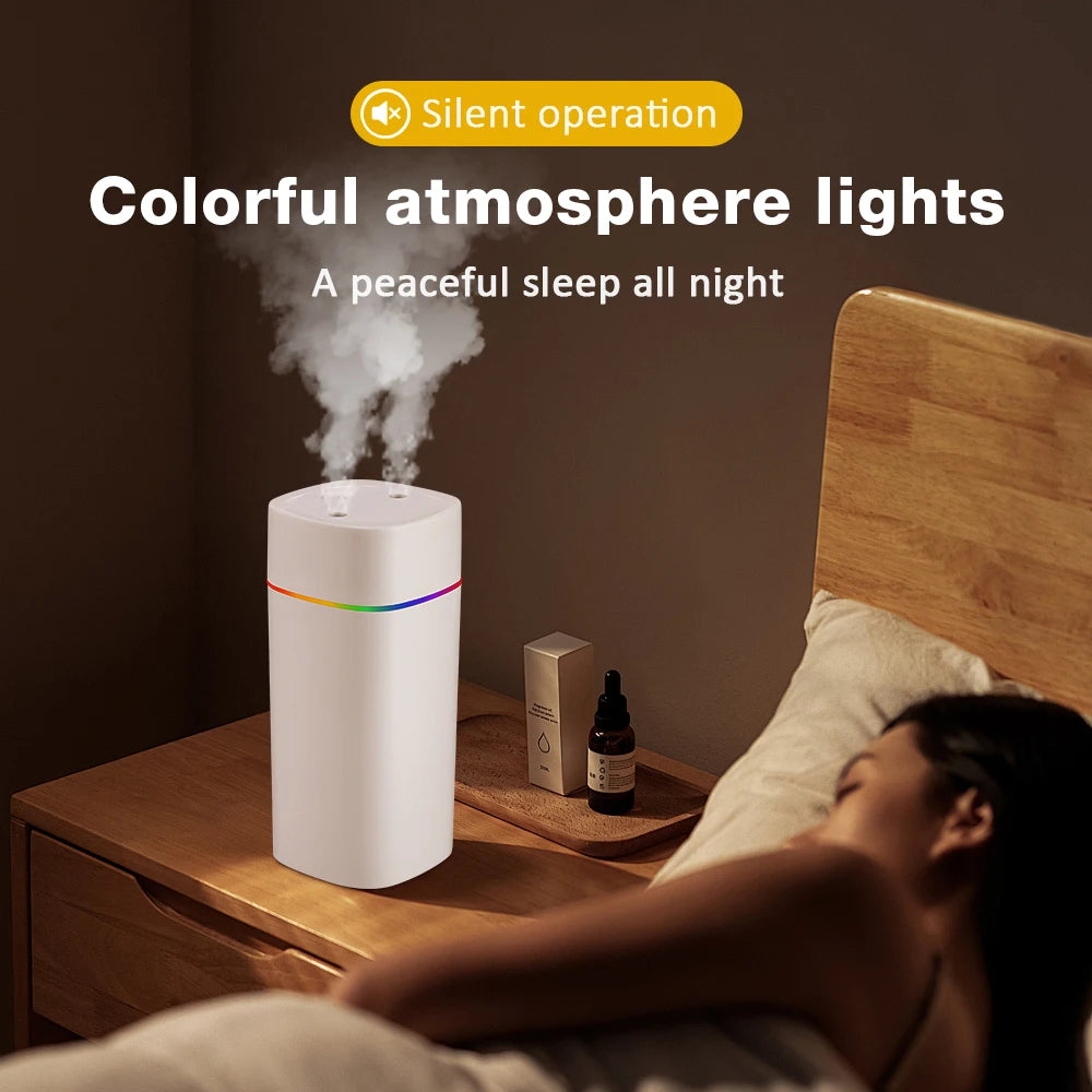 Luftbefeuchter 600ml – Kaltnebel-Aromadiffusor, USB Tragbarer Luftbefeuchter für Zuhause und Büro