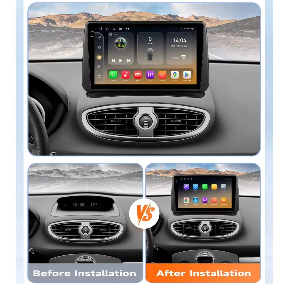 Car GPS Android 16 Auto Radio For Renault Clio 3 CLIO 3 2005-2014 Stereo Head Unit No 2din DVD QLED Screen Dash Cam Multimedia