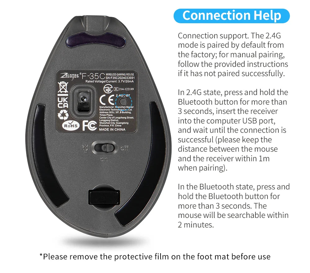 Lefon 2.4G Ergonomik Şarj Edilebilir Kablosuz Dikey Mouse - PC, Laptop ve MacOS Uyumlu (F35C/F35B/F35)