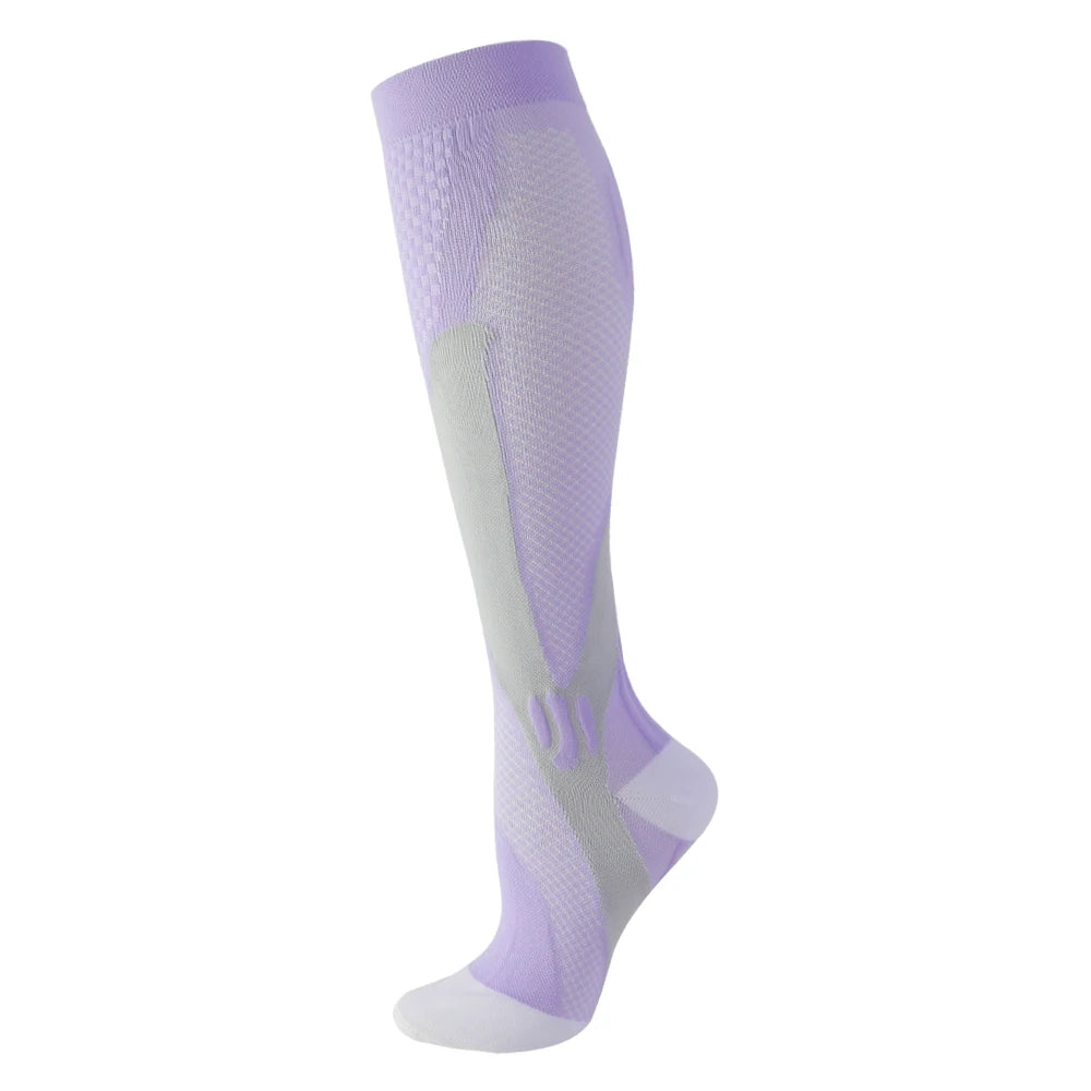 12 Colors Compression Socks For Football Anti Fatigue Pain Relief Men Women 20-30 Mmhg Running Socks Fit For Sport Socks