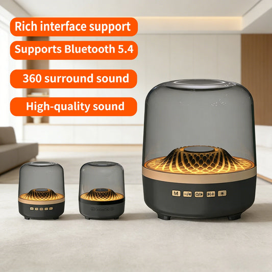 Taşınabilir Kablosuz Soundbar - Bluetooth 5.3 Ev Sinema Sistemi, Subwoofer, Hi-Fi Ses, Nefes Alan Lamba, Android ve iOS Uyumlu