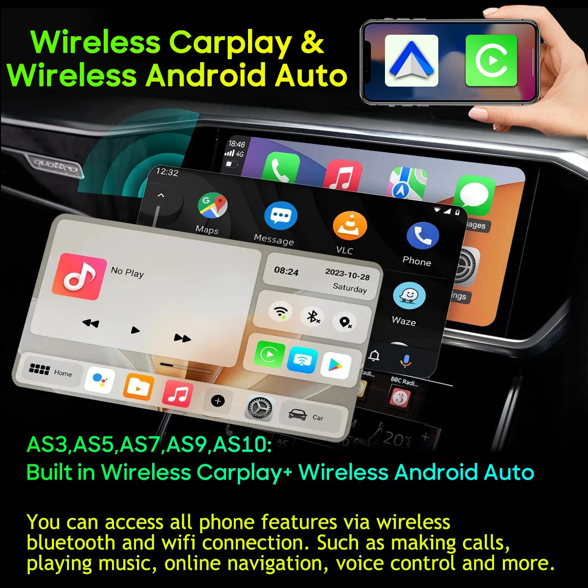 Car Radio Carplay For Audi A3 8P 2003-2012 RS3 Sportback 2011-2012 S3 8P 2006-2012 Navigation GPS Android Auto No 2din Video DVD