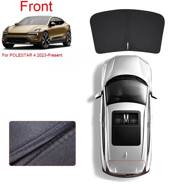 Car Black Window Privacy Sunshade Anti-UV Heat Insulation For POLESTAR 4 2023-Present Auto Protect Cover Interior Accessory