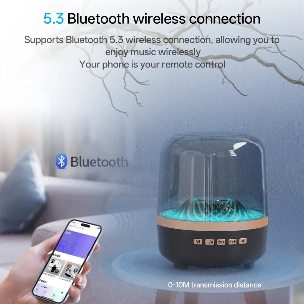 Taşınabilir Kablosuz Soundbar - Bluetooth 5.3 Ev Sinema Sistemi, Subwoofer, Hi-Fi Ses, Nefes Alan Lamba, Android ve iOS Uyumlu