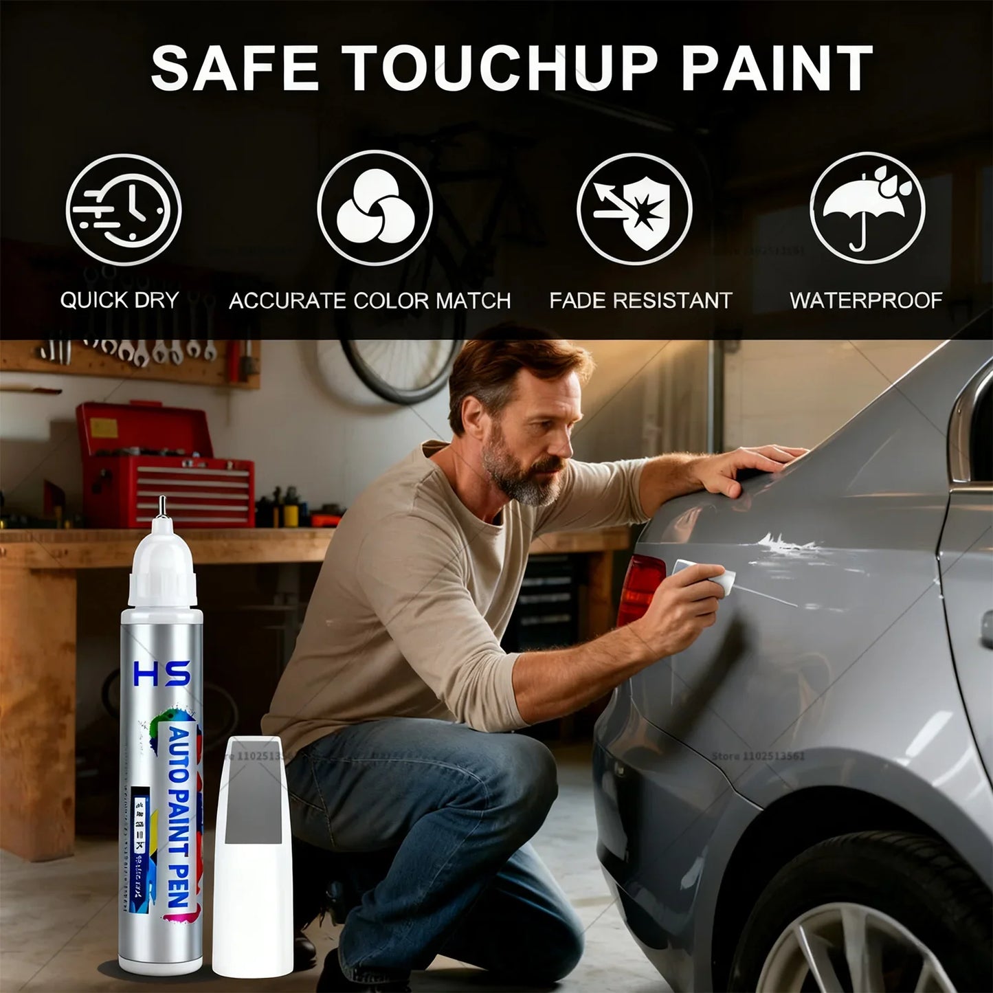Car Paint Repair Pen Touch Up Scratch Remover DIY Auto Accessories For Toyota Alphard White W09 066 090 Silver 1G6 Black 220