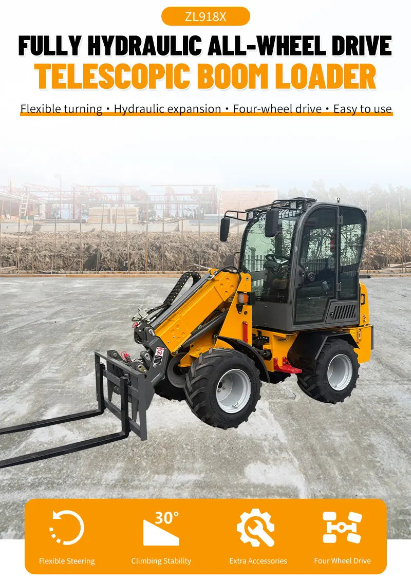EPA certified ZL918X telescopic loader with multiple uses of 800kg per machine
