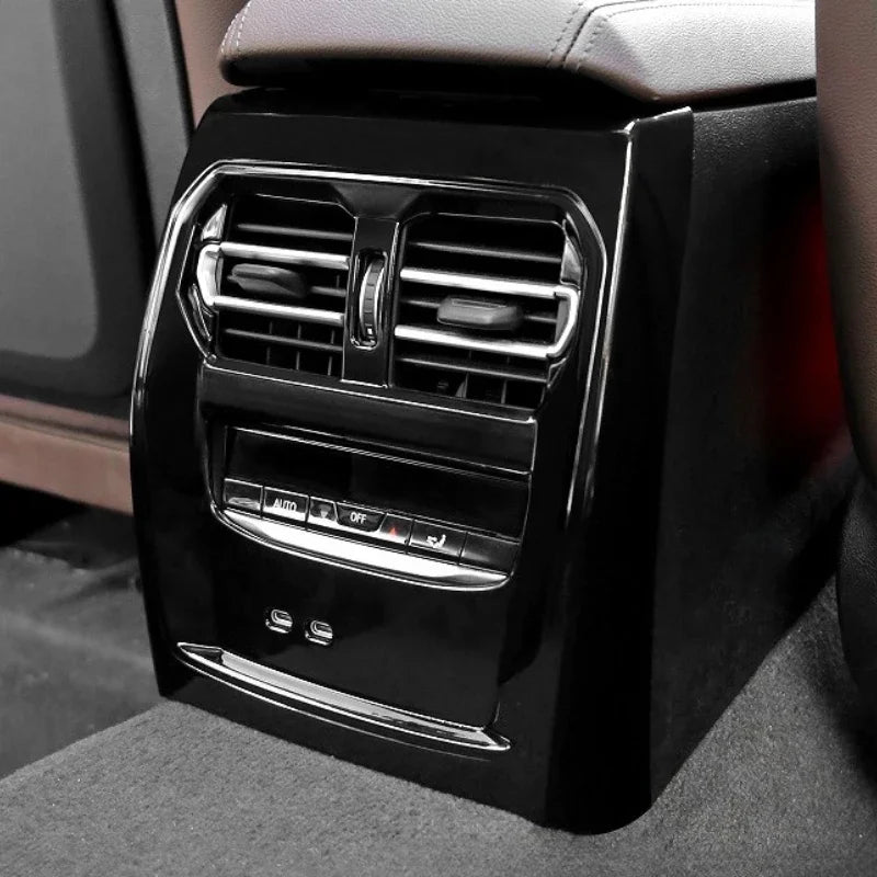 For BMW 3 Series I3 G20 2020-2024 Carbon Fiber Car Rear Air Vent Cover Frame Anti-Kick Panel Trim Interior Car Accessories