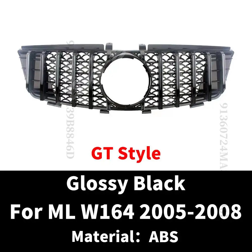 Diamond GT Style Front Hood Grille Racing Bumper Grill For Mercedes Benz ML W164 2005-2011 like ML350 ML300 ML500 ML550 Tuning