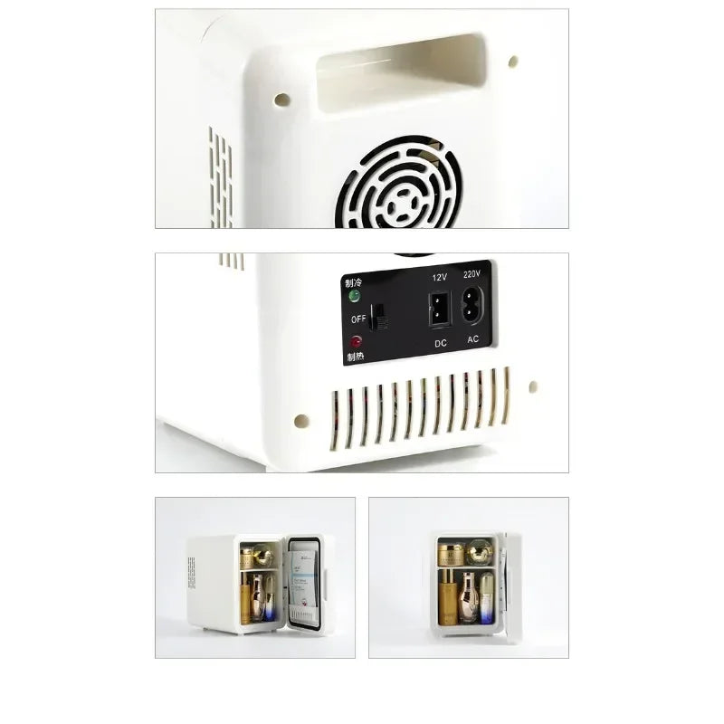 4L Mini Buzdolabı - Araba/Ev Kullanımı, Kozmetik/Cilt Bakımı, LED Aynalı, Sessiz Soğutma, Taşınabilir