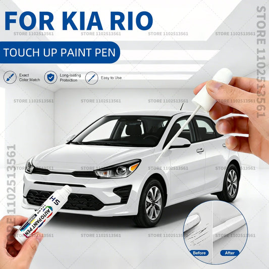 Touch Up Paint Pen for Car Scratch Repair Quick Dry Auto Paint Brush for Minor Paint Damage For KIA Rio 2000-2025 White Silver