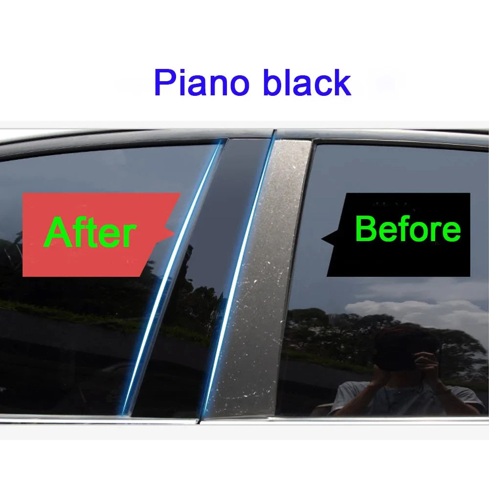2pcs Window Trim Sticker for Audi e-tron GT RS 2024~2026 2025 Carbon Fiber PC Material Car B C Pillar Post Cover Door Accessorie