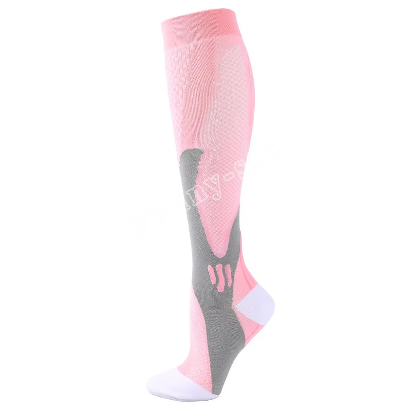12 Colors Compression Socks For Football Anti Fatigue Pain Relief Men Women 20-30 Mmhg Running Socks Fit For Sport Socks