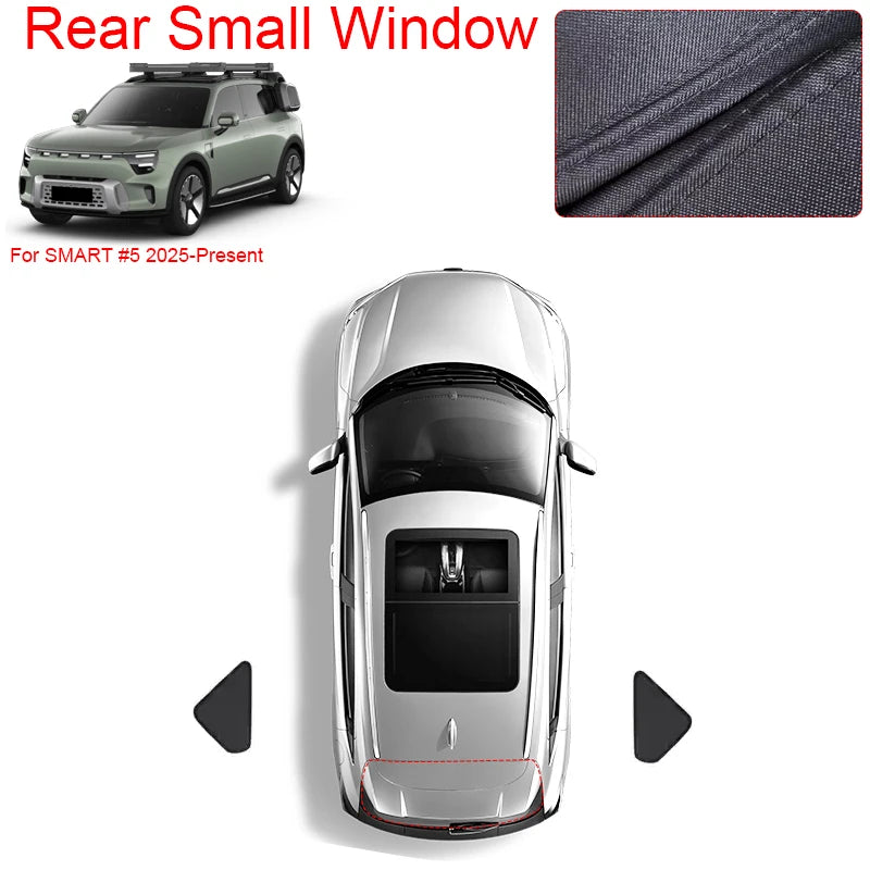 Car Black Windows Privacy Sunshade For SMART #5 2025-Present Anti-UV Heat Insulation Protect Cover Interior Auto Accessories