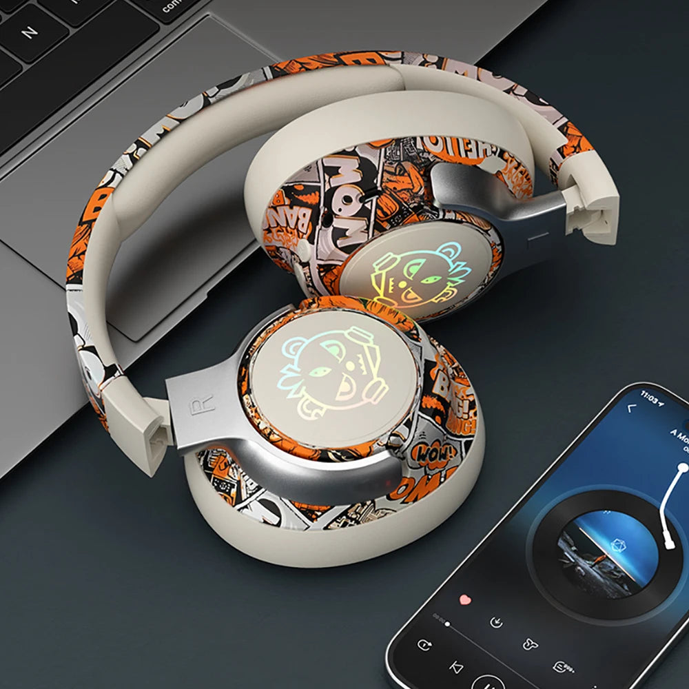 Kabelloses Gaming-Headset Bluetooth 5.3 – mit RGB-Beleuchtung, niedriger Latenz, Mikrofon mit Geräuschunterdrückung