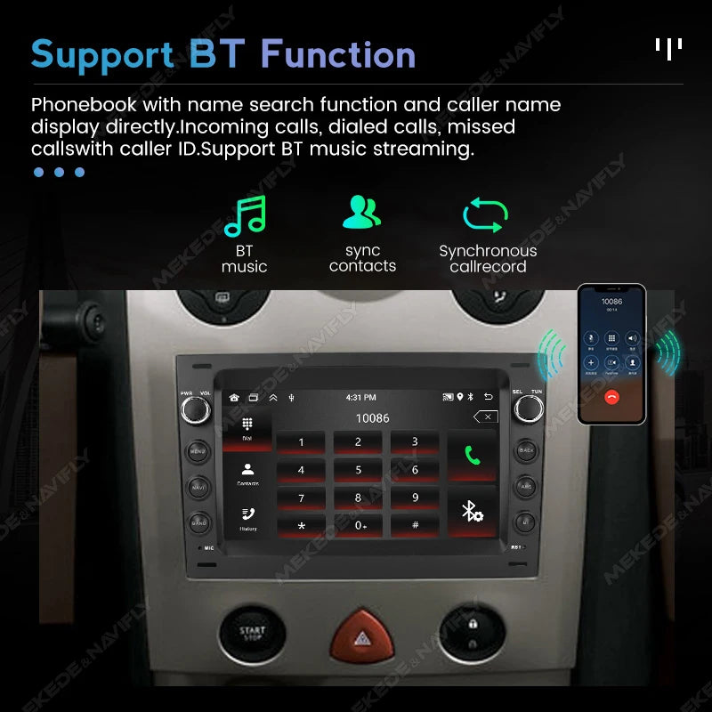 MEKEDE 7'' 9'' CarPlay Android Auto Araç Teybi - Renault Megane 2 2002-2009 Uyumlu Akıllı Multimedya Sistemi
