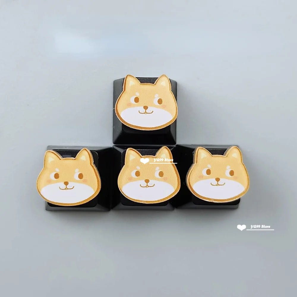 4'lü Sevimli Kedi Pençesi Klavye Tuş Kapağı Seti – Mekanik Klavye R4 Ok Tuşları İçin Pembe DIY Keycap