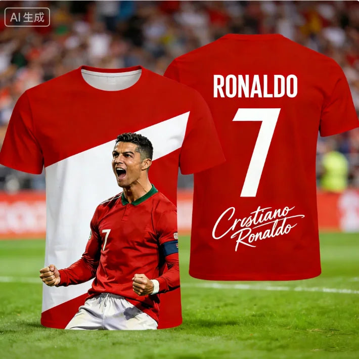 2026 Ronaldo #7 Fan Edition Football Jersey for Adults and Kids Breathable and Comfortable Soccer Training Shirt for Summer
