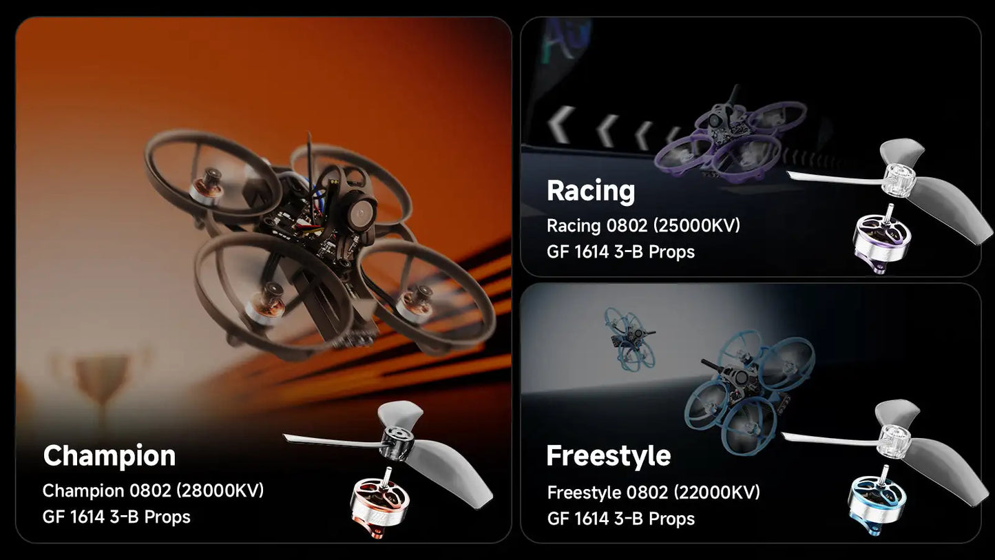 BETAFPV Air75 II 75mm 1S Brushless Whoop, 0802 Motor 22000-28000KV 12A ESC 400mW VTX ELRS 2.4G, for FPV Racing Freestyle Drone