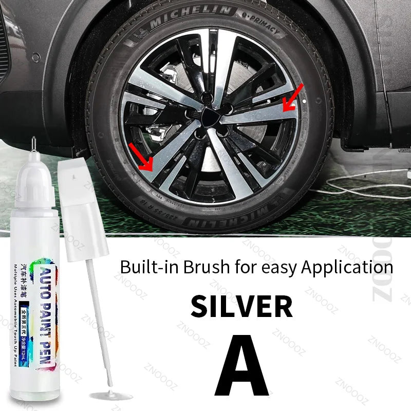 For PEUGEOT 5008 Touch Up Paint Wheel Repair Kit Quick And Easy Wheel Scratch Repair Rim Paint For Car Wheel Repair Silver Black