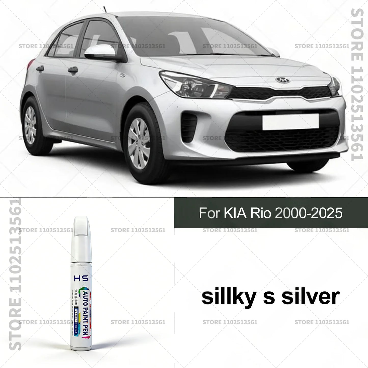 Touch Up Paint Pen for Car Scratch Repair Quick Dry Auto Paint Brush for Minor Paint Damage For KIA Rio 2000-2025 White Silver