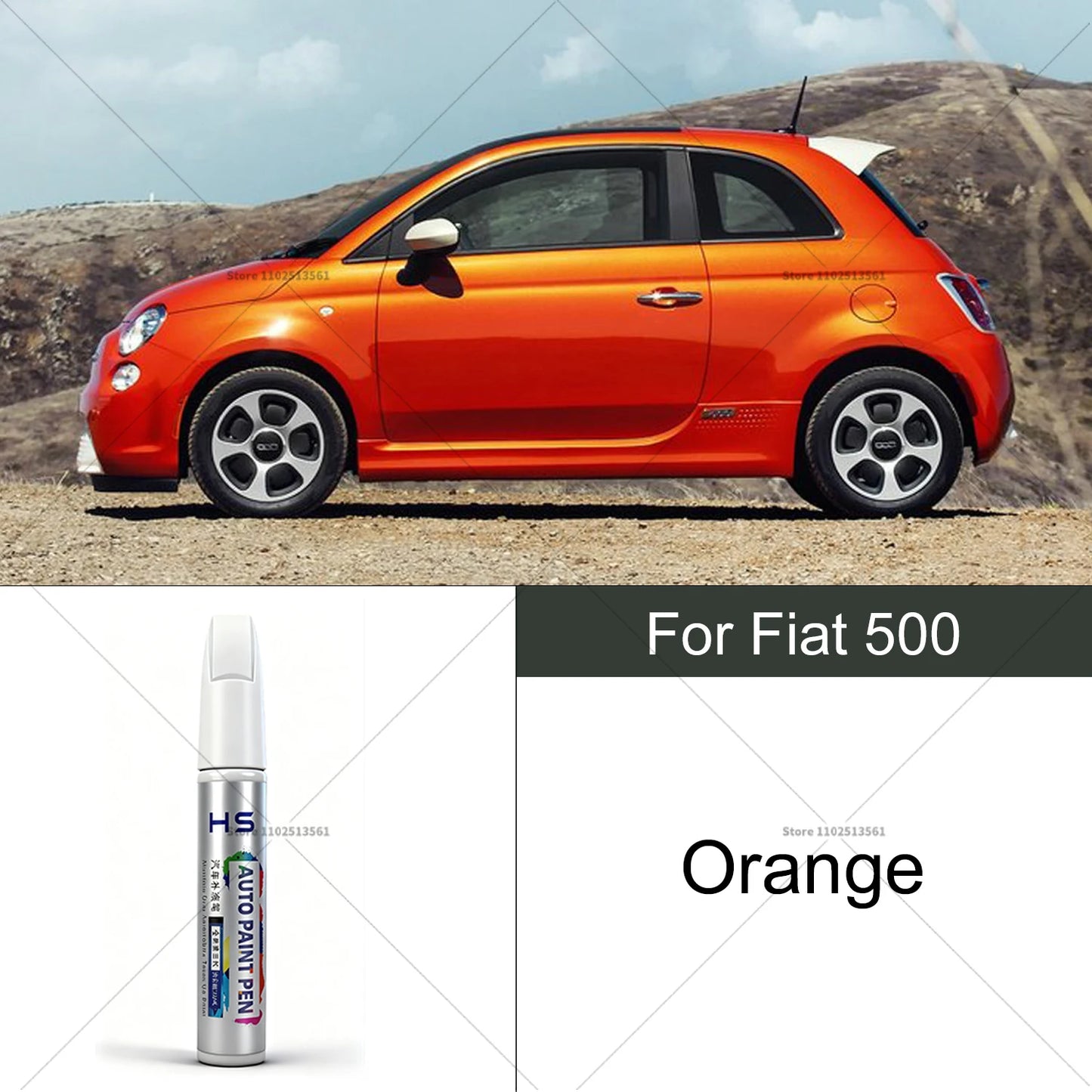 For Fiat 500 Car Paint Repair Pen Touch Up Scratch Remover DIY Auto Accessories Black Red White Silver Grey Yellow Orange Brown