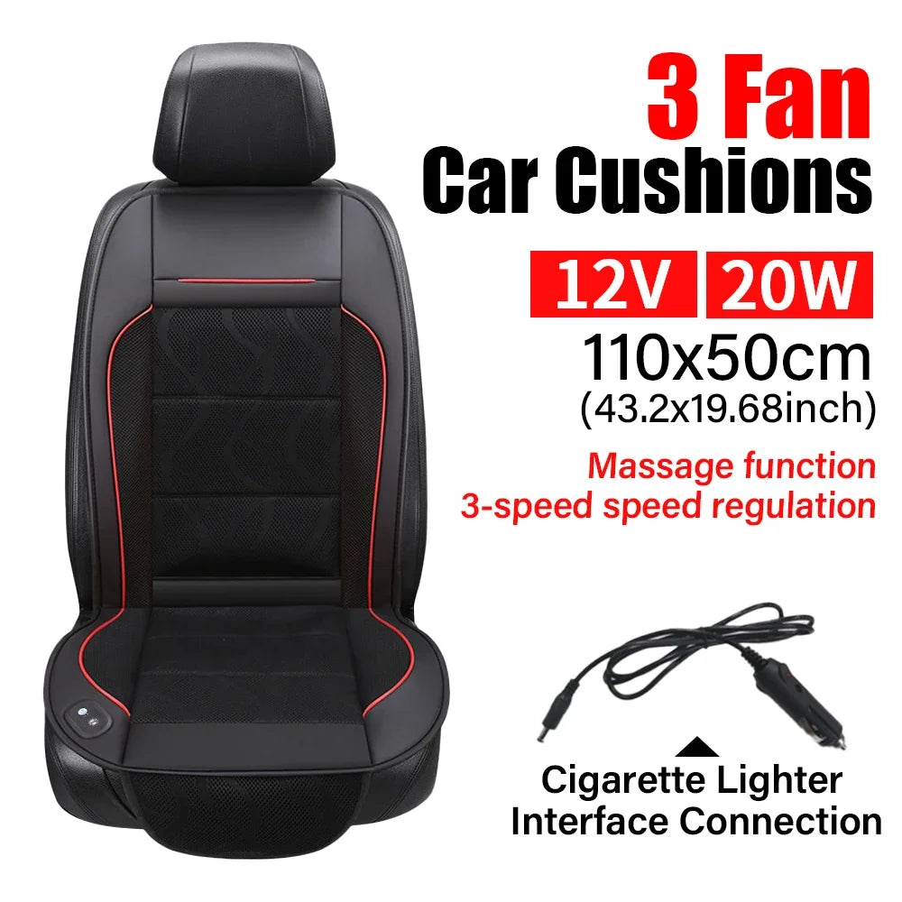 Universal Car Seat Covers Breathable Car Cooling Seat Massage with 3Fan for Cars Trucks SUVs and Van Cars Accessories