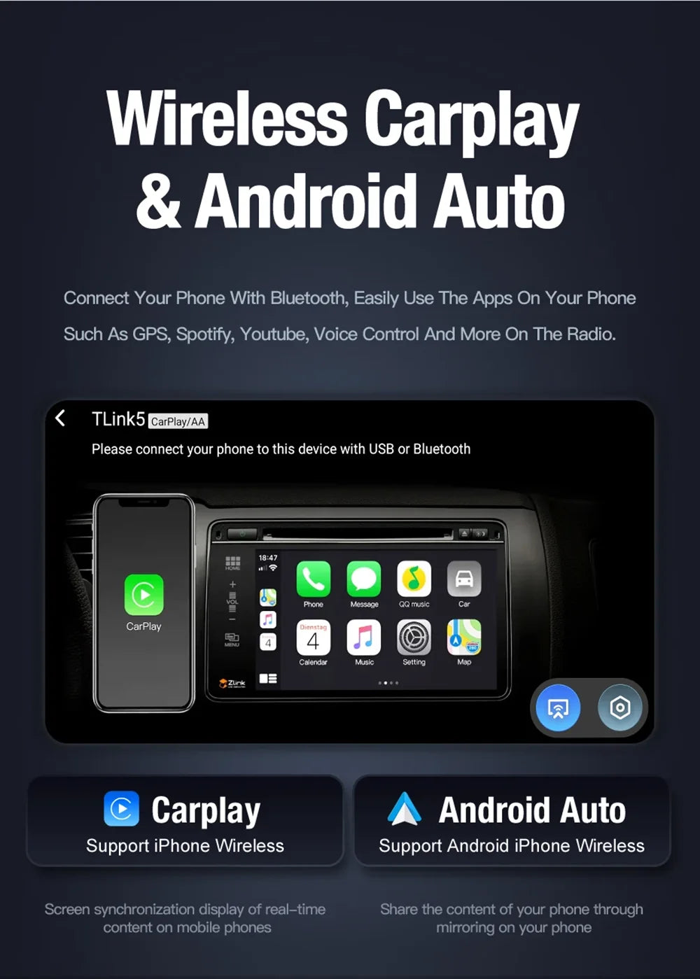 Car radio For Porsche 911 997 987 Cayman Boxster 720P CarPlay 8" gray Android 14.0 Car player  8GB multimedia GPS car stereo