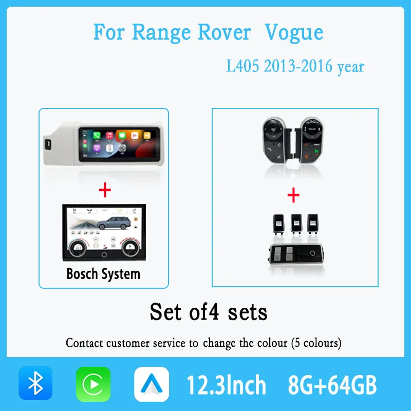 12.3" For Range Rover Vogue L405 2013-2017 Android 14 multimedia player car GPS radio Carplay automatically retains OEM menu