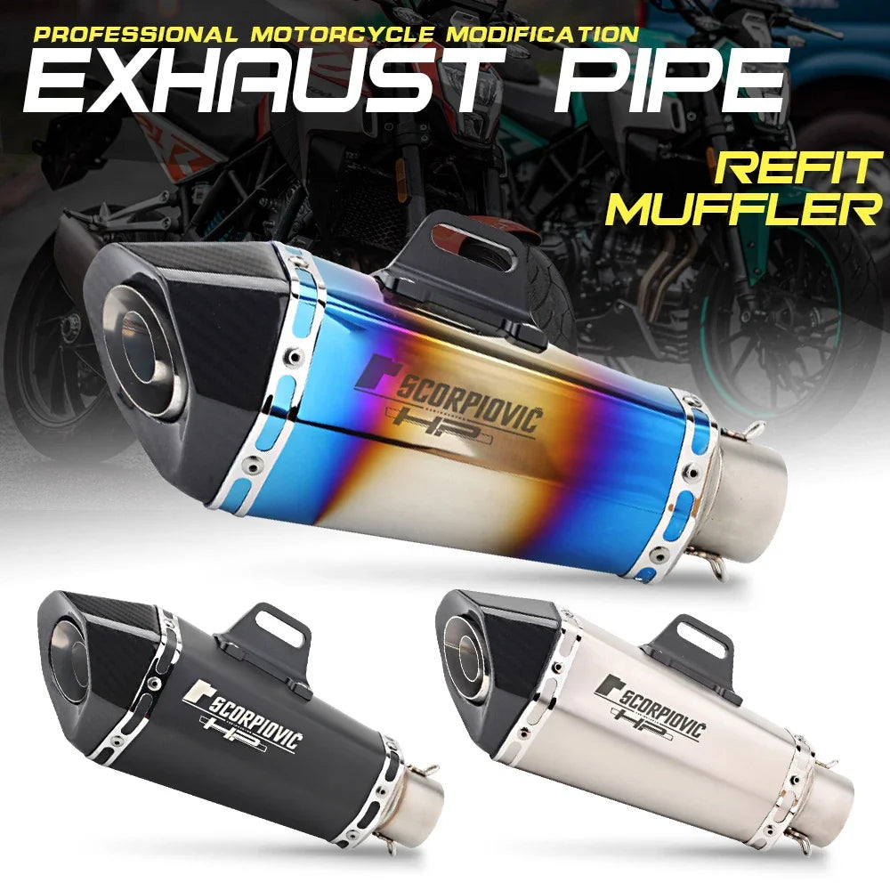 Factory Hot Selling CH-Universal Motorcycle Exhaust  New Condition For Cbr400 Z400 Gsx250 R6 MT15 R3 R25