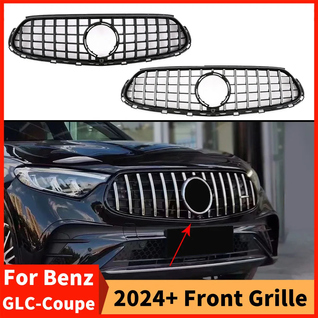 Sport Middle Mesh Front Radiator Grid Bumper Grille Grill For Mercedes C254 Benz New GLC Coupe 2024+ GT Style Tuning Accessories
