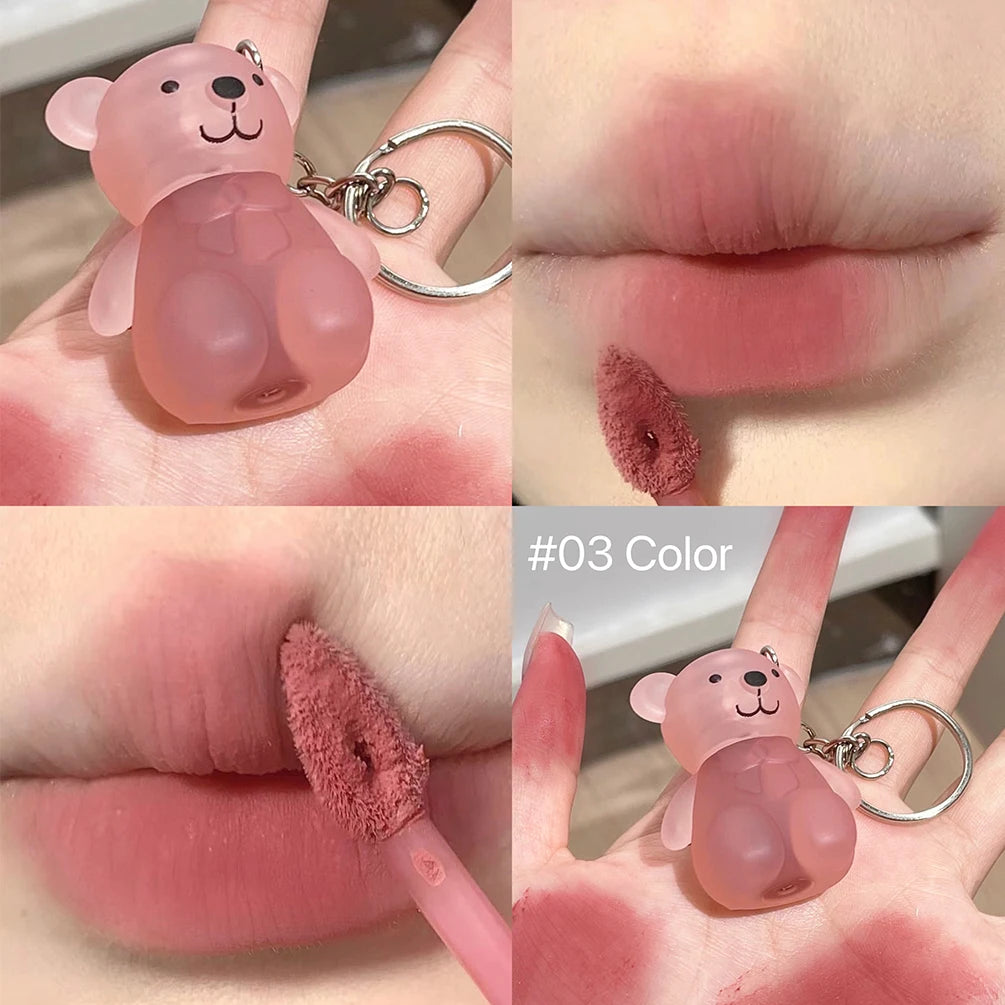 ART VALUE Sevimli Ayıcık Dudak Kili – Mat, Uzun Kalıcı, Anahtarlık Tasarımlı Lip Gloss