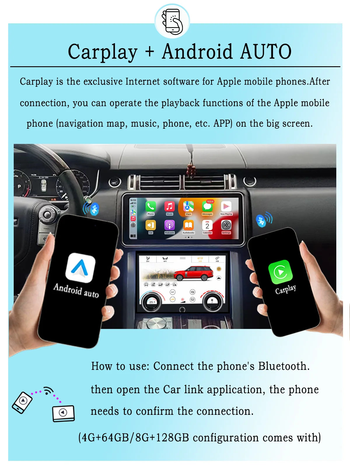 12.3" For Range Rover Vogue L405 2013-2017 Android 14 multimedia player car GPS radio Carplay automatically retains OEM menu