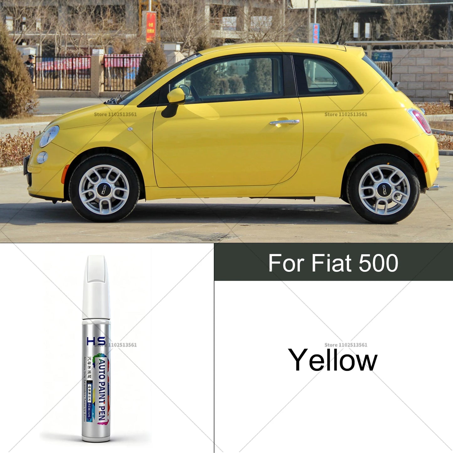 For Fiat 500 Car Paint Repair Pen Touch Up Scratch Remover DIY Auto Accessories Black Red White Silver Grey Yellow Orange Brown