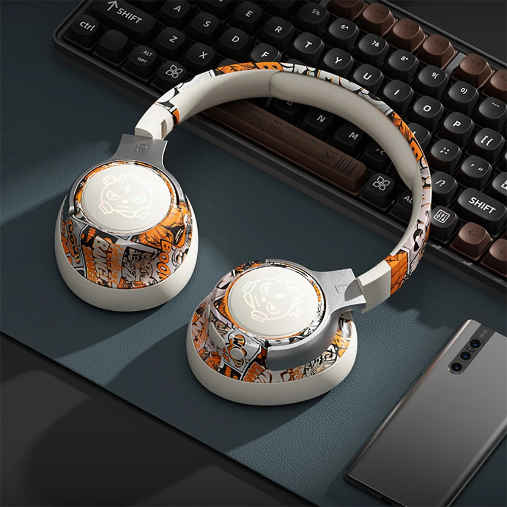 Kablosuz Gaming Kulaklık Bluetooth 5.3 – RGB Işıklı, Düşük Gecikme, Gürültü Önleyici Mikrofonlu