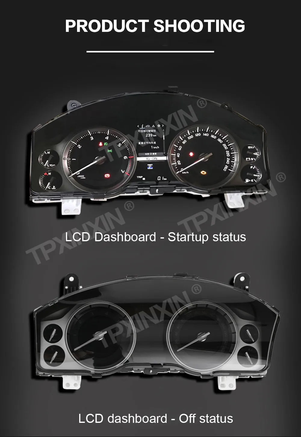 Car Digital Cluster For Toyota Land Cruiser 200 LC200 2008-2020 LCD Instrument Panel Virtual Cockpit Dashboard Speedometer TPMS