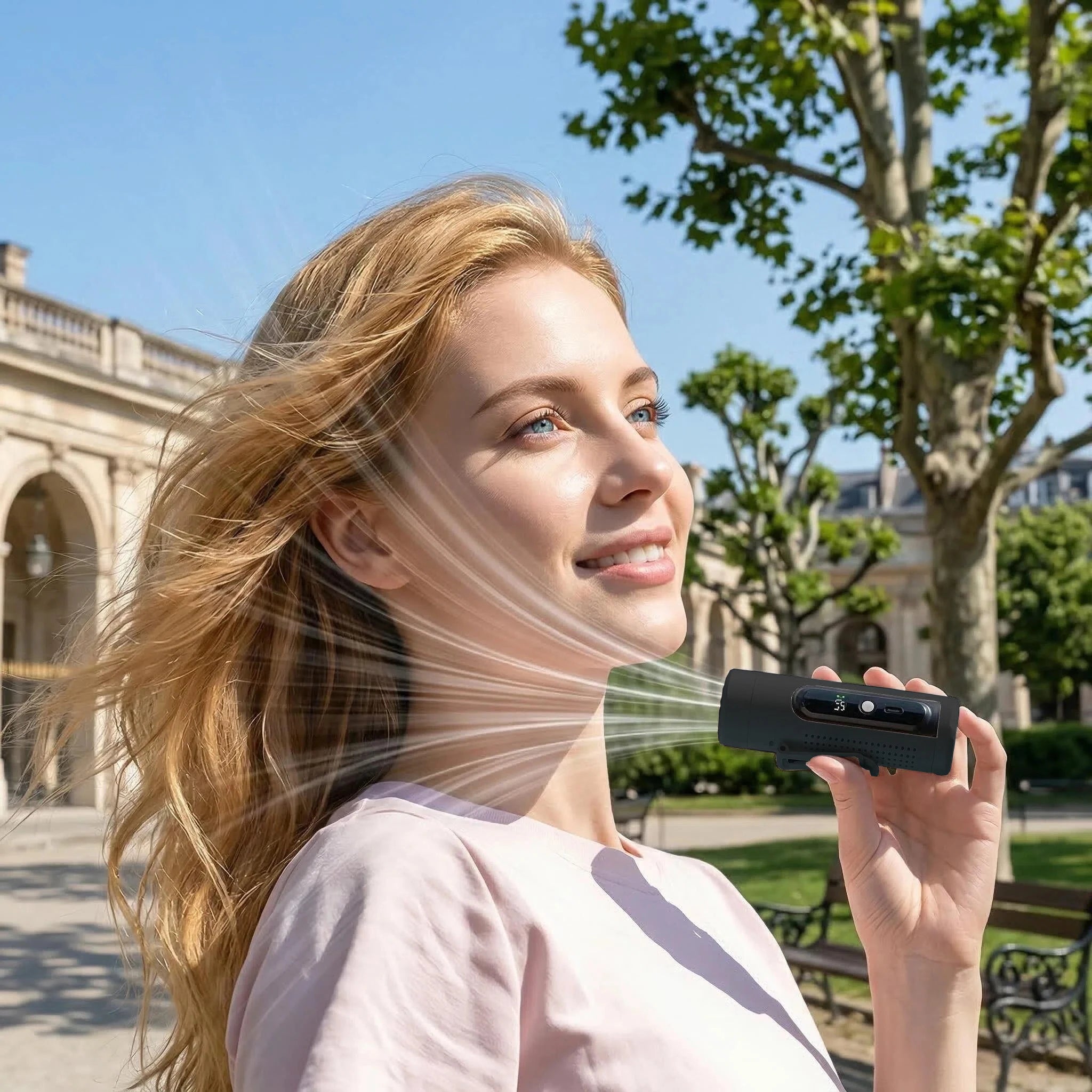 Taşınabilir Boyun Fanı 3000mAh – 199 Hız Ayarlı, USB Şarjlı, Yaz Sezonu Cep Fanı