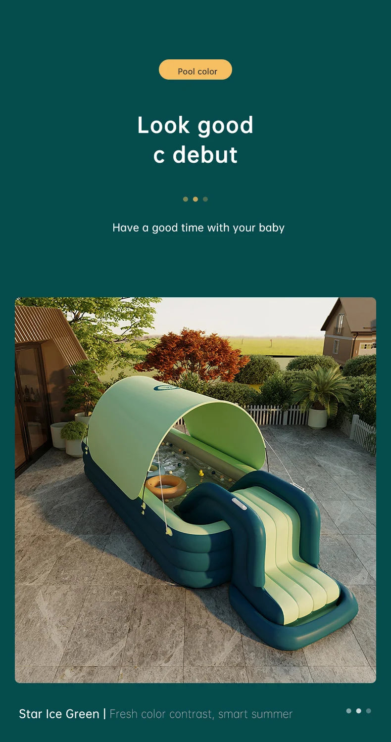 Large Summer Swimming Pool Inflatable Large Pools For Family With Slide Inflatable Toys Water Game Outdoor Games Baby Pool