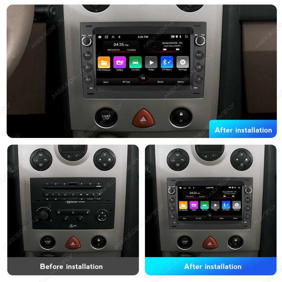 MEKEDE 7'' 9'' CarPlay Android Auto Araç Teybi - Renault Megane 2 2002-2009 Uyumlu Akıllı Multimedya Sistemi