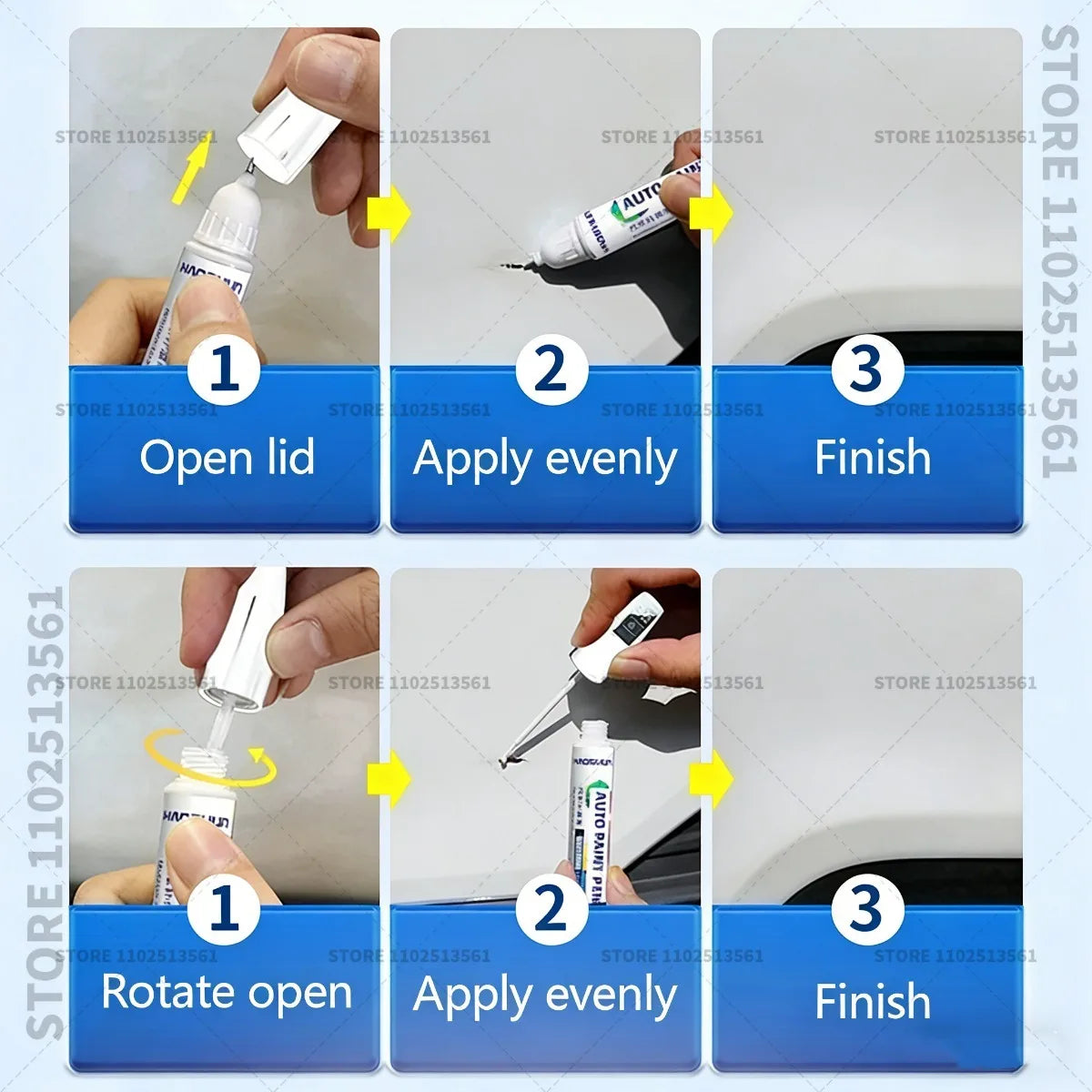 Car Paint Repair Pen Touch Up Paint Brush Scratch Remover for Deep Scratches and Marks For KIA XCEED Blue White Black Yellow Red