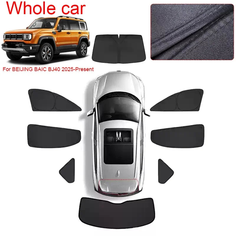 Car Black For BEIJING BAIC BJ40 2025-2026 Window Privacy Sunshade Auto Anti-UV Heat Insulation Protect Cover Interior Accessory
