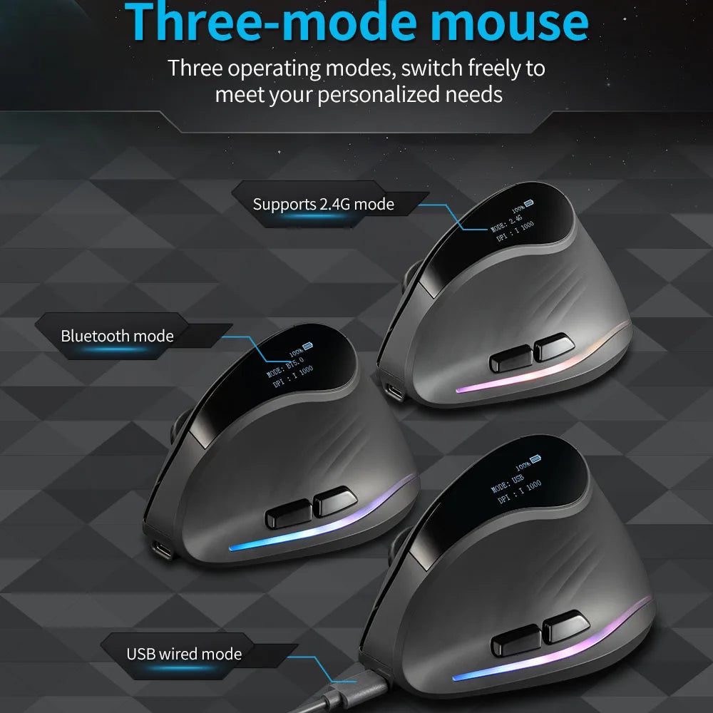 Lefon 2.4G Ergonomik Şarj Edilebilir Kablosuz Dikey Mouse - PC, Laptop ve MacOS Uyumlu (F35C/F35B/F35)