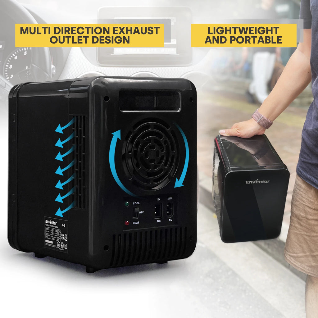 Enventor 4L Mini Buzdolabı - Taşınabilir, Araba/Kamp, Cilt Bakımı, Soğutucu ve Isıtıcı, Yaz Seyahati