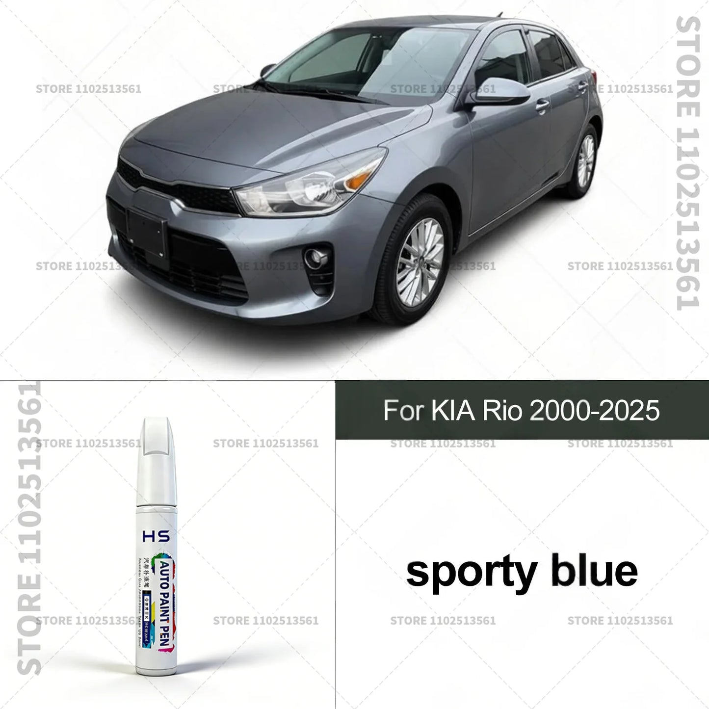 Touch Up Paint Pen for Car Scratch Repair Quick Dry Auto Paint Brush for Minor Paint Damage For KIA Rio 2000-2025 White Silver
