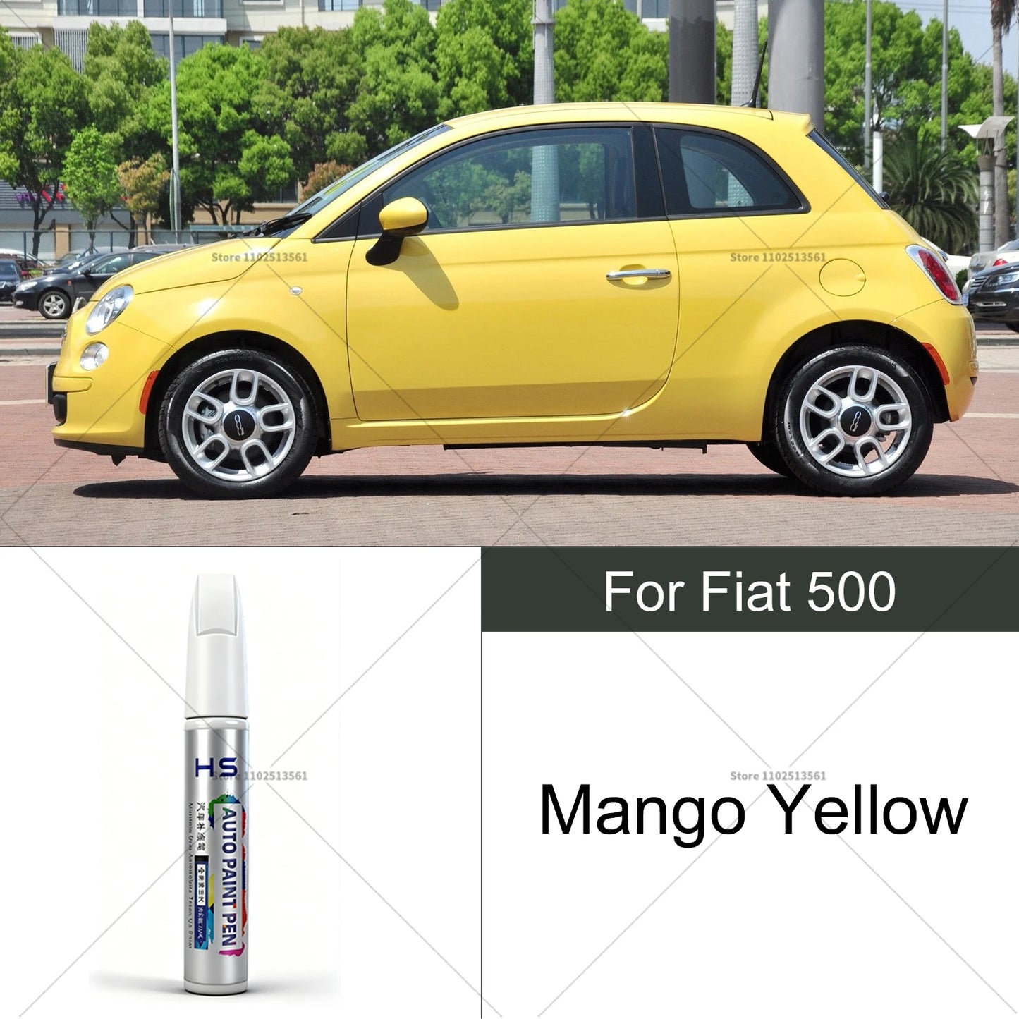 For Fiat 500 Car Paint Repair Pen Touch Up Scratch Remover DIY Auto Accessories Black Red White Silver Grey Yellow Orange Brown
