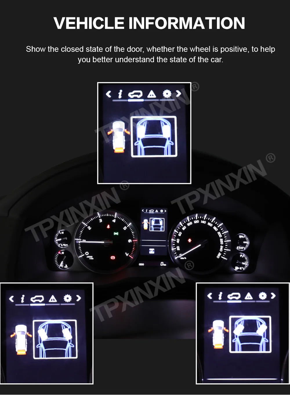Car Digital Cluster For Toyota Land Cruiser 200 LC200 2008-2020 LCD Instrument Panel Virtual Cockpit Dashboard Speedometer TPMS