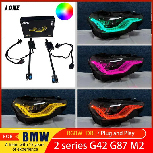 Suitable for 2020-2026 BMW 2 Series G42 G87 M2 218i 220i 230i M240i RGBW DRL Yellow Blue Red Amber LED Daytime Running Lights