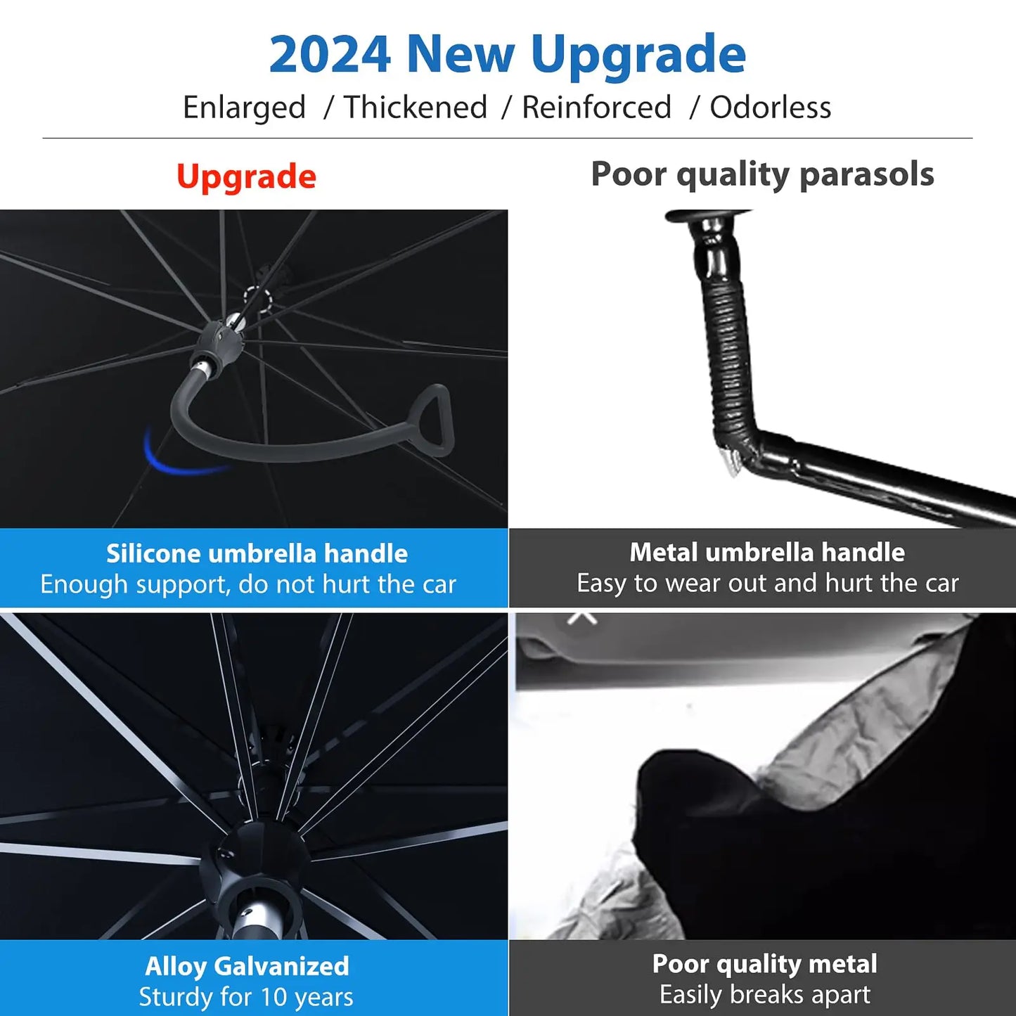 2024 Car Windshield Sun Shade Umbrella Foldable Sunshade Front Window Cover for UV Block Heat Protection Protector Parasol