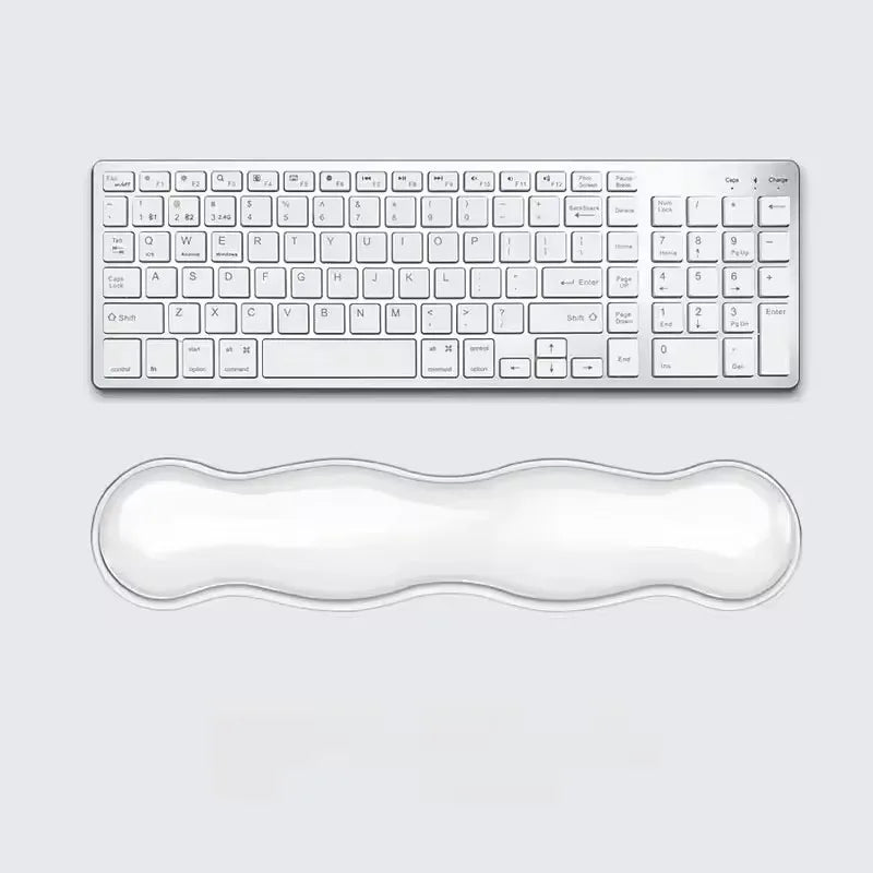 Bilek Destekli Mouse Pad - Kaydırmaz Silikon Şeffaf Klavye Bilekliği Masaüstü Ofis Oyun