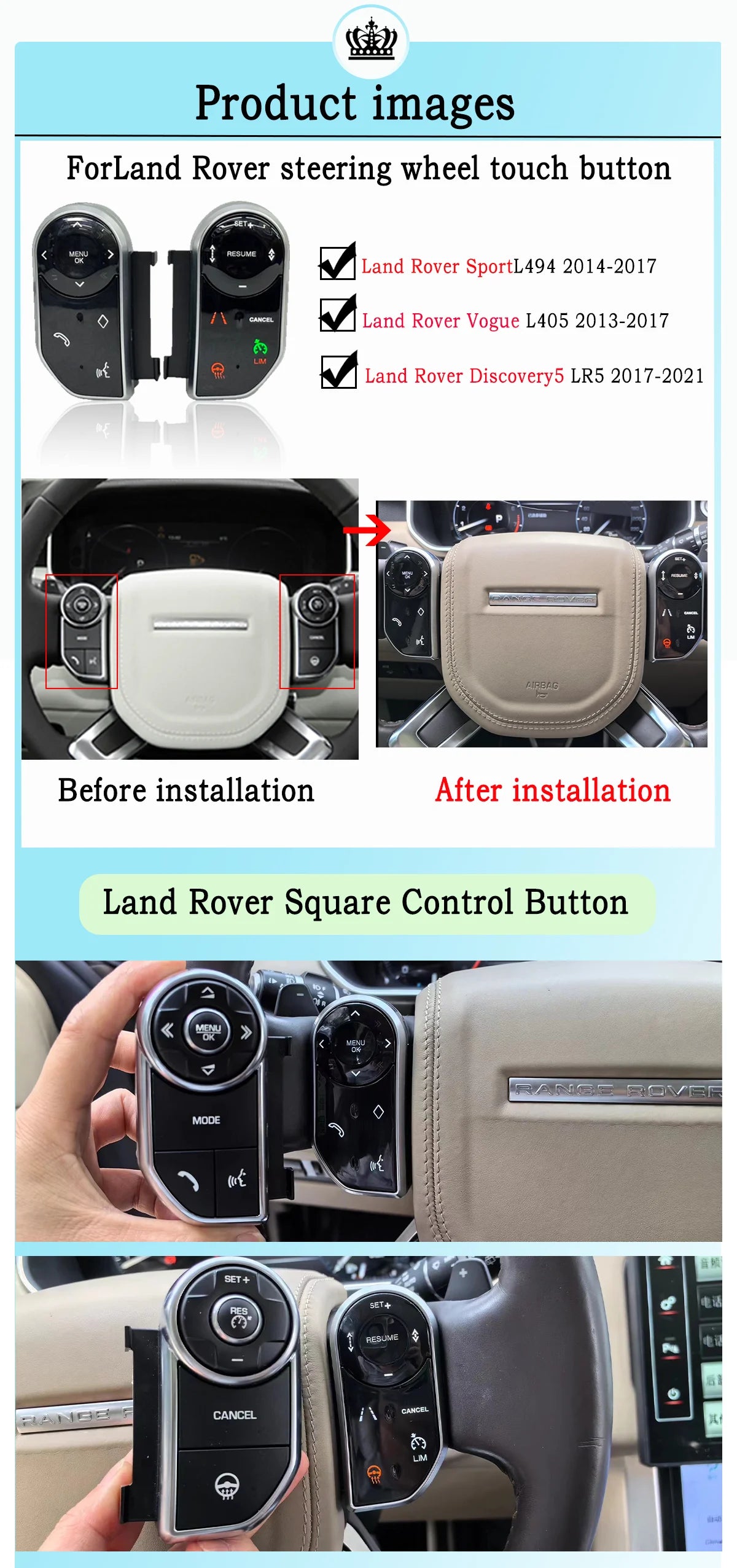 12.3" For Range Rover Vogue L405 2013-2017 Android 14 multimedia player car GPS radio Carplay automatically retains OEM menu